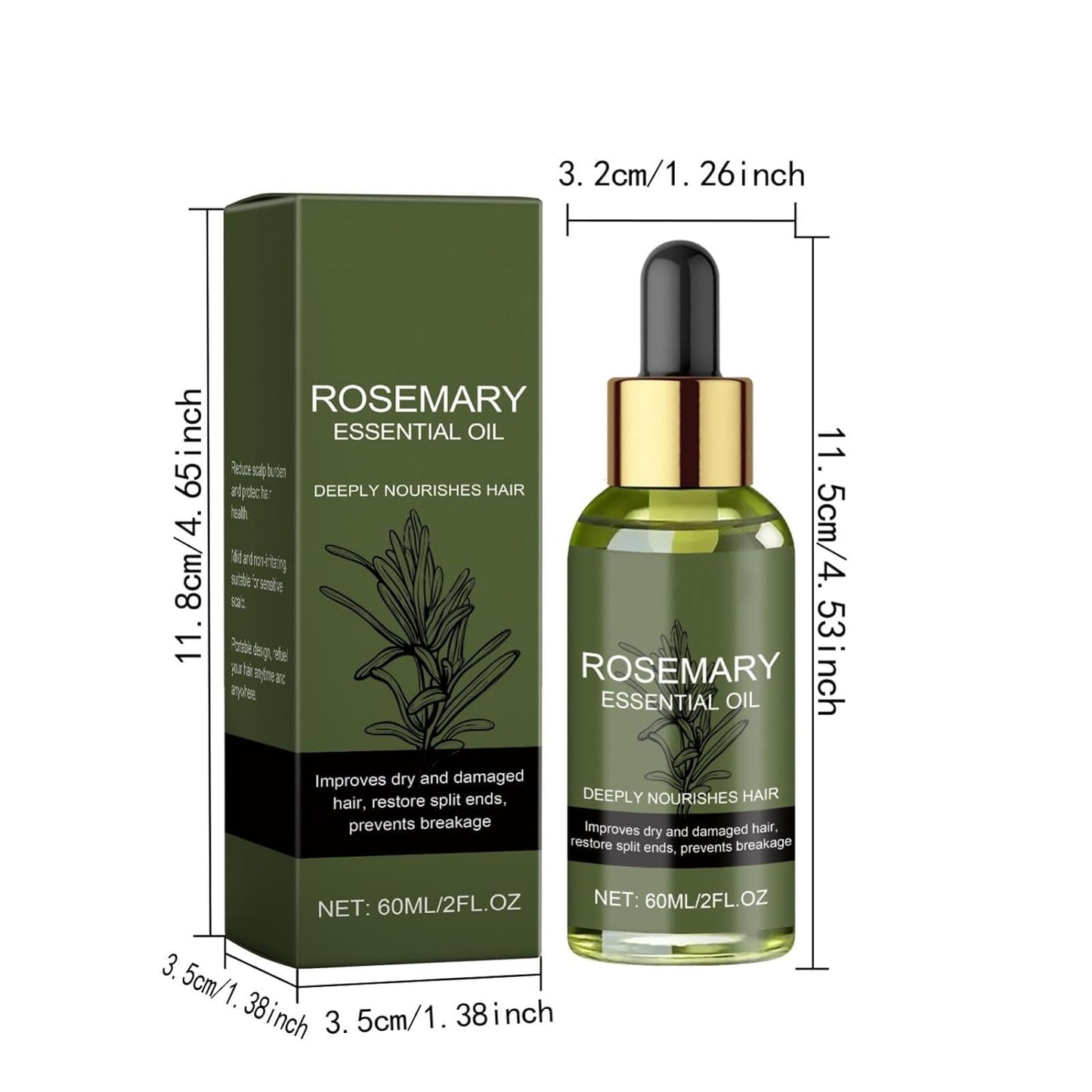 Huile essentielle de romarin pour cheveux (60 ml)