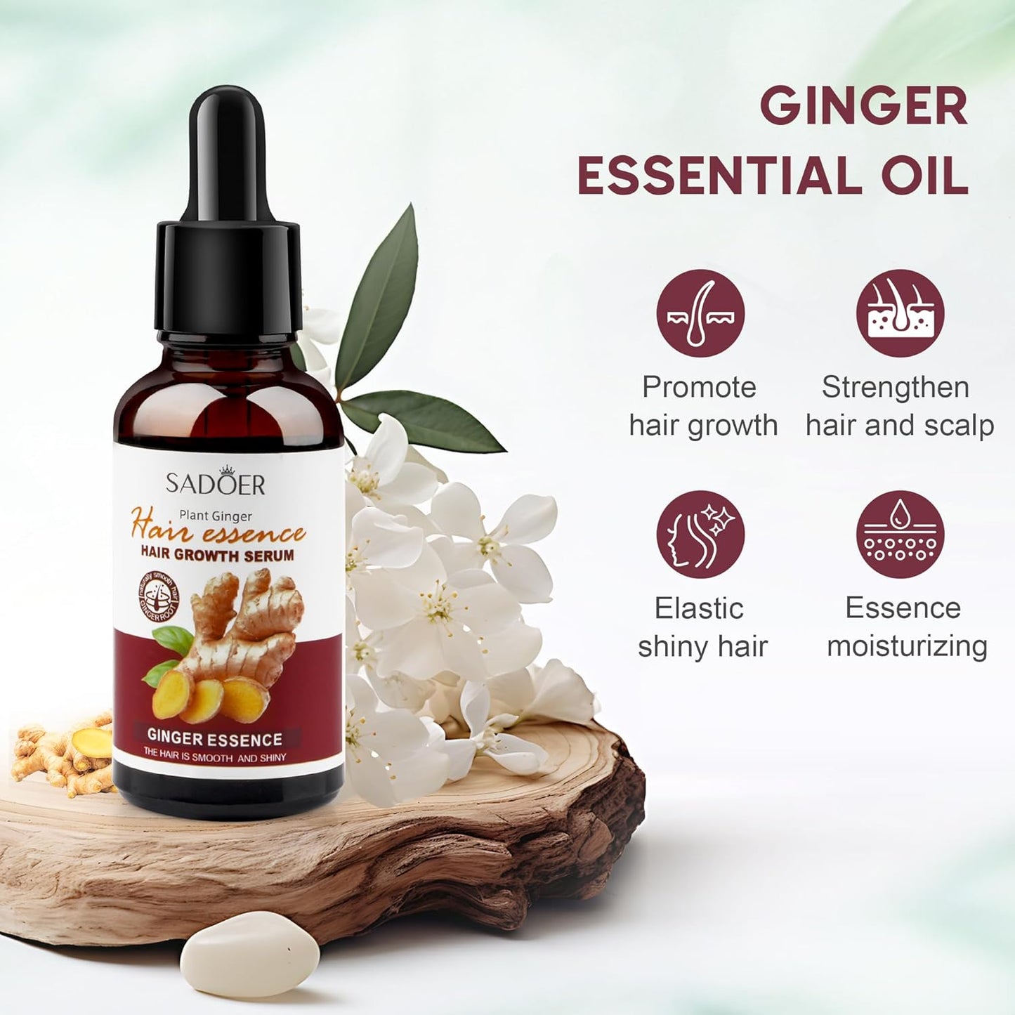 Huile essentielle de gingembre pour cheveux