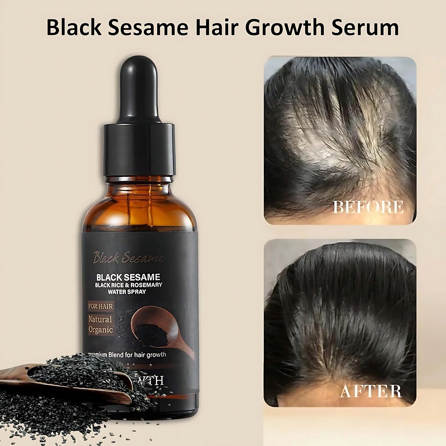 Sérum et huile de croissance capillaire au sésame noir